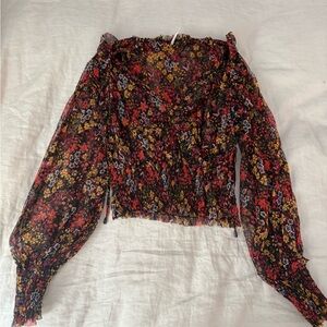 Free People Multicolor Floral Blouse